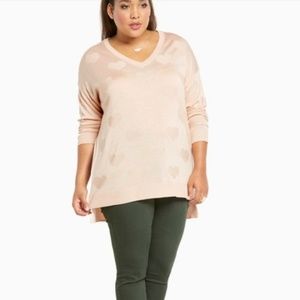 Torrid Pink Heart Sweater